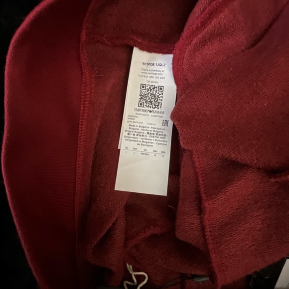 Emporio Armani, burgundy colour, Size large - Picture 5 of 8